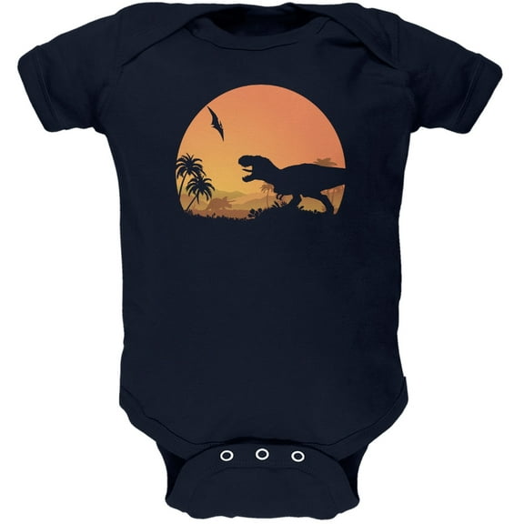 Jurassic Scape Navy Soft Baby One Piece - 12-18 months