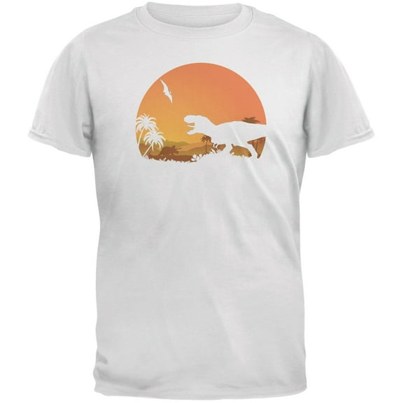 Jurassic Scape White Adult T-Shirt - Medium