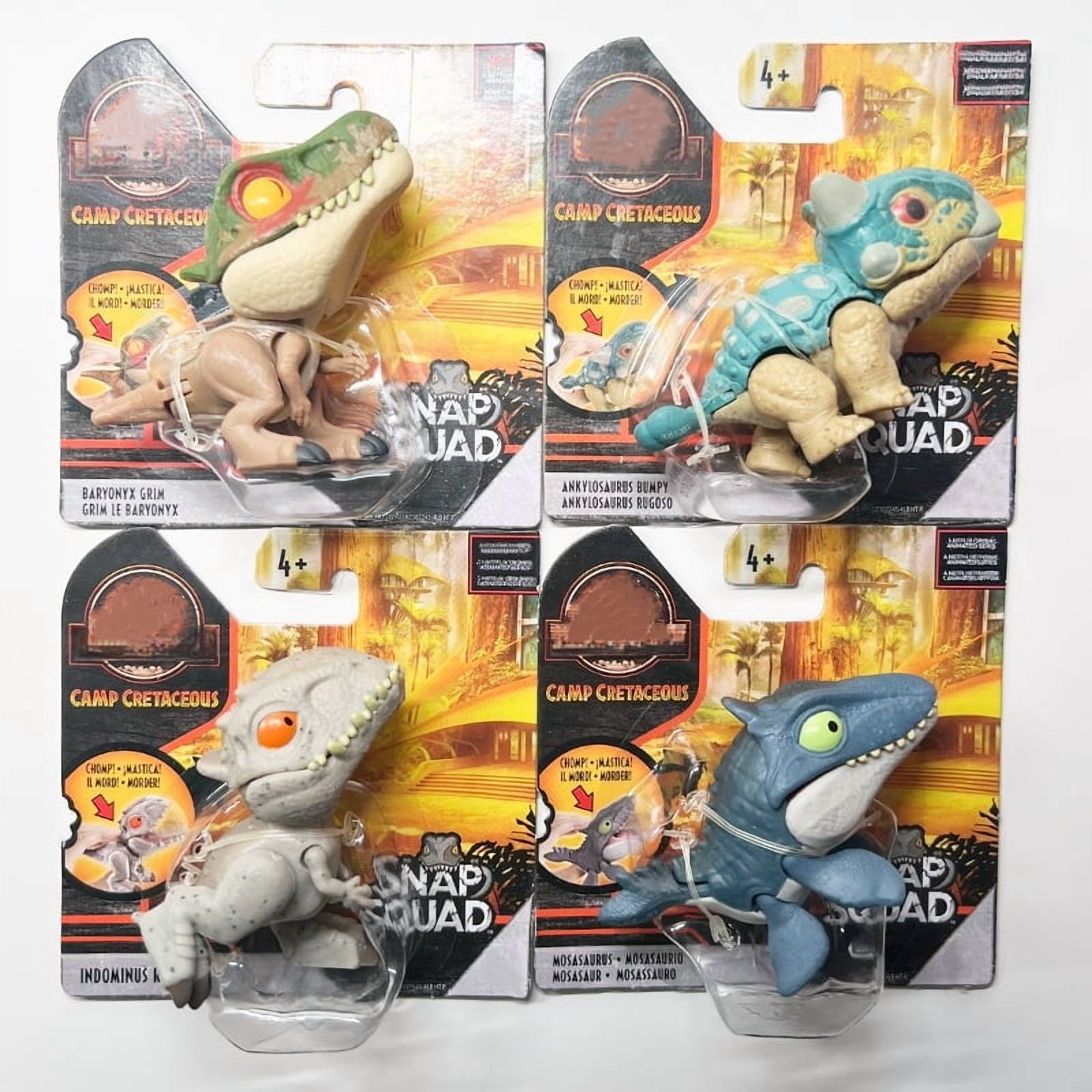 Jurassic Snap Squad Set of 4 Pcs Camp Cretaceous Dinosaur Figure