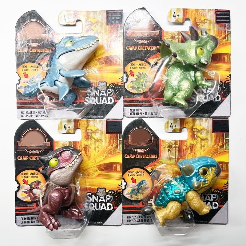 Jurassic Snap Squad Set of 4 Pcs Camp Cretaceous Dinosaur Figure