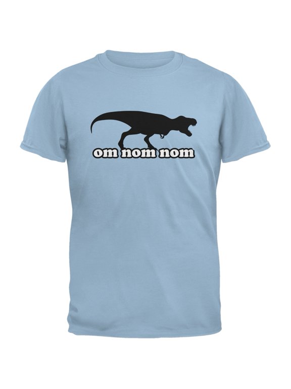 Jurassic - T-rex Om Nom Nom Light Blue Youth T-Shirt - Youth X-Large