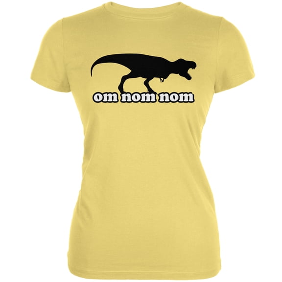 Jurassic - T-rex Om Nom Nom Yellow Juniors Soft T-Shirt