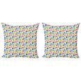 thumbnail image 1 of Ambesonne Colorful Throw Pillow Cover 2 Pack, Wild Dinosaur Cartoon, 24", Multicolor, 1 of 2