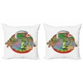thumbnail image 1 of Ambesonne Colorful Throw Pillow Cover 2 Pack, Tropical Plants Leaves, 20", Multicolor, 1 of 6
