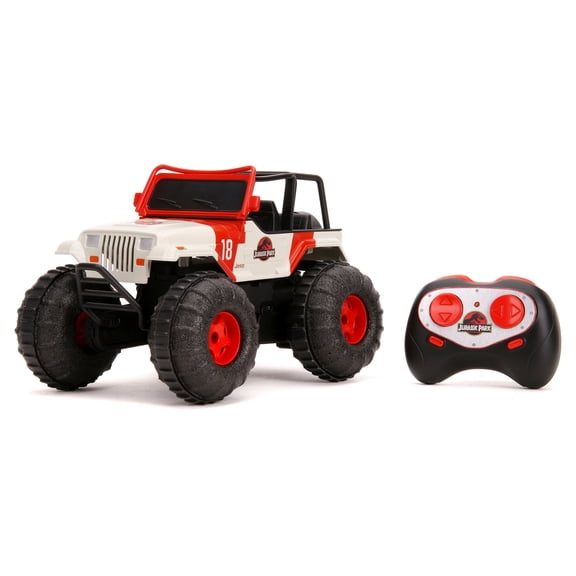 Jurassic World 10.5" Jeep Wrangler Water and Land RC Radio Control Cars(White/Red)