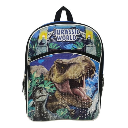 Jurassic World 16" Backpack Tyrannosaurus Rex Blue Raptor Dinosaurs