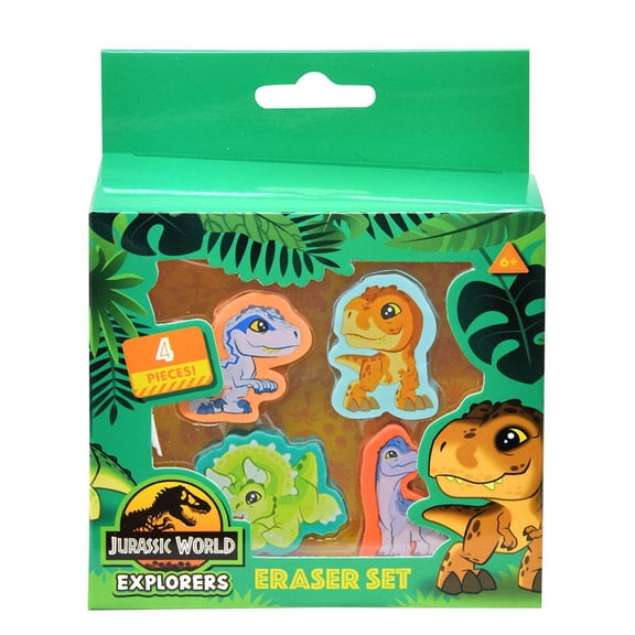 Jurassic World 4pk Shaped Erasers in Box