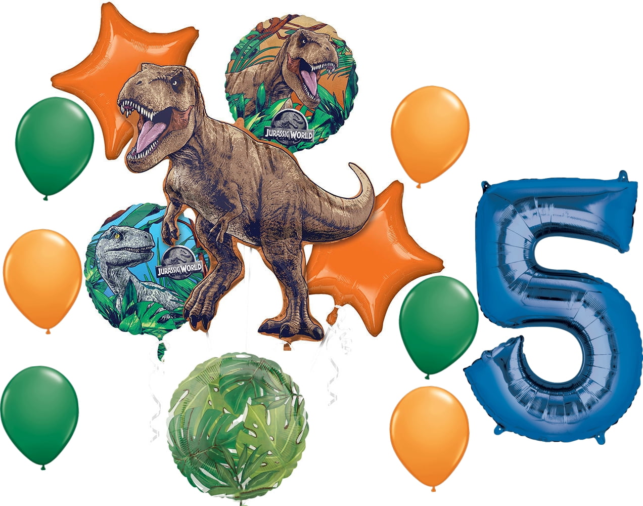 Jurassic World 5th Birthday Party Supplies Dinosaur Balloon Bouquet Decorations