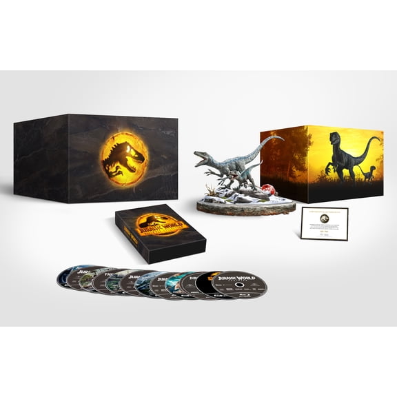 Jurassic World: 6-Movie Collection (4K Ultra HD + Blu-ray + Digital Copy) Blue Statue