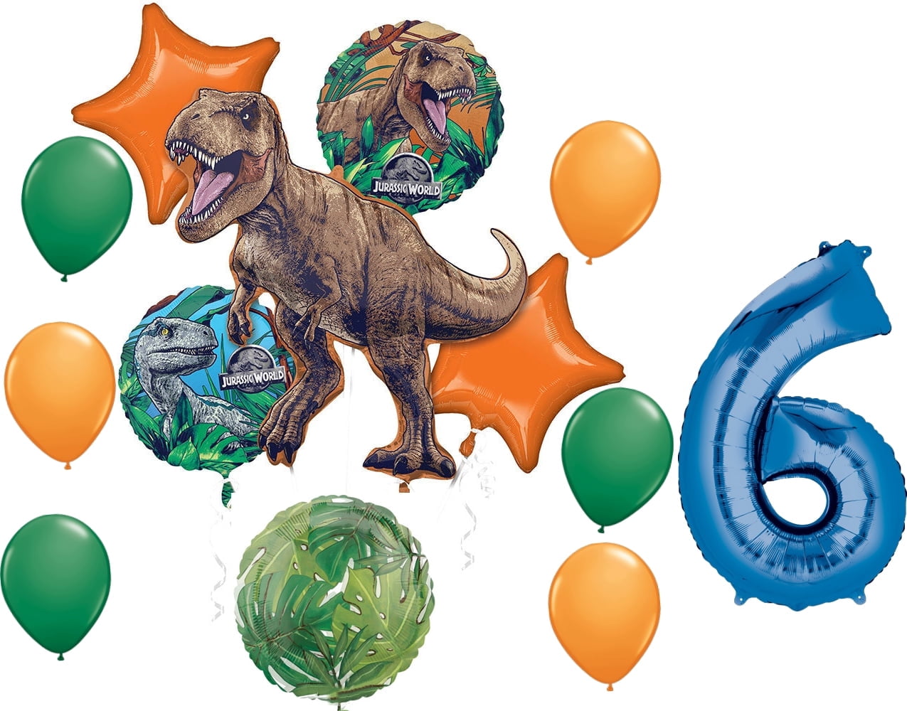 Jurassic World 6th Birthday Party Supplies Dinosaur Balloon Bouquet Decorations