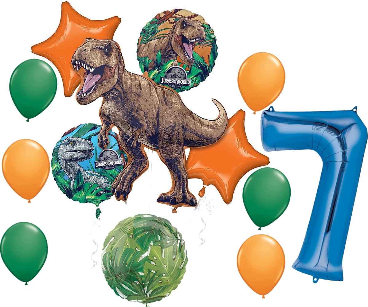 Jurassic World 7th Birthday Party Supplies Dinosaur Balloon Bouquet Decorations
