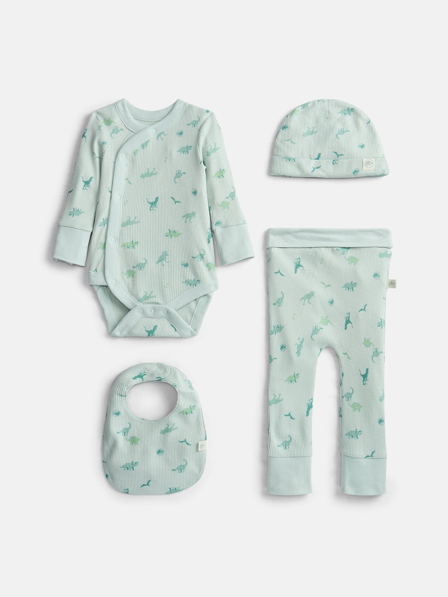 Jurassic World Unisex Baby Allover Print Take Me Home Layette Outfit Set, 4-Piece, Sizes Preemie-6/9 Months