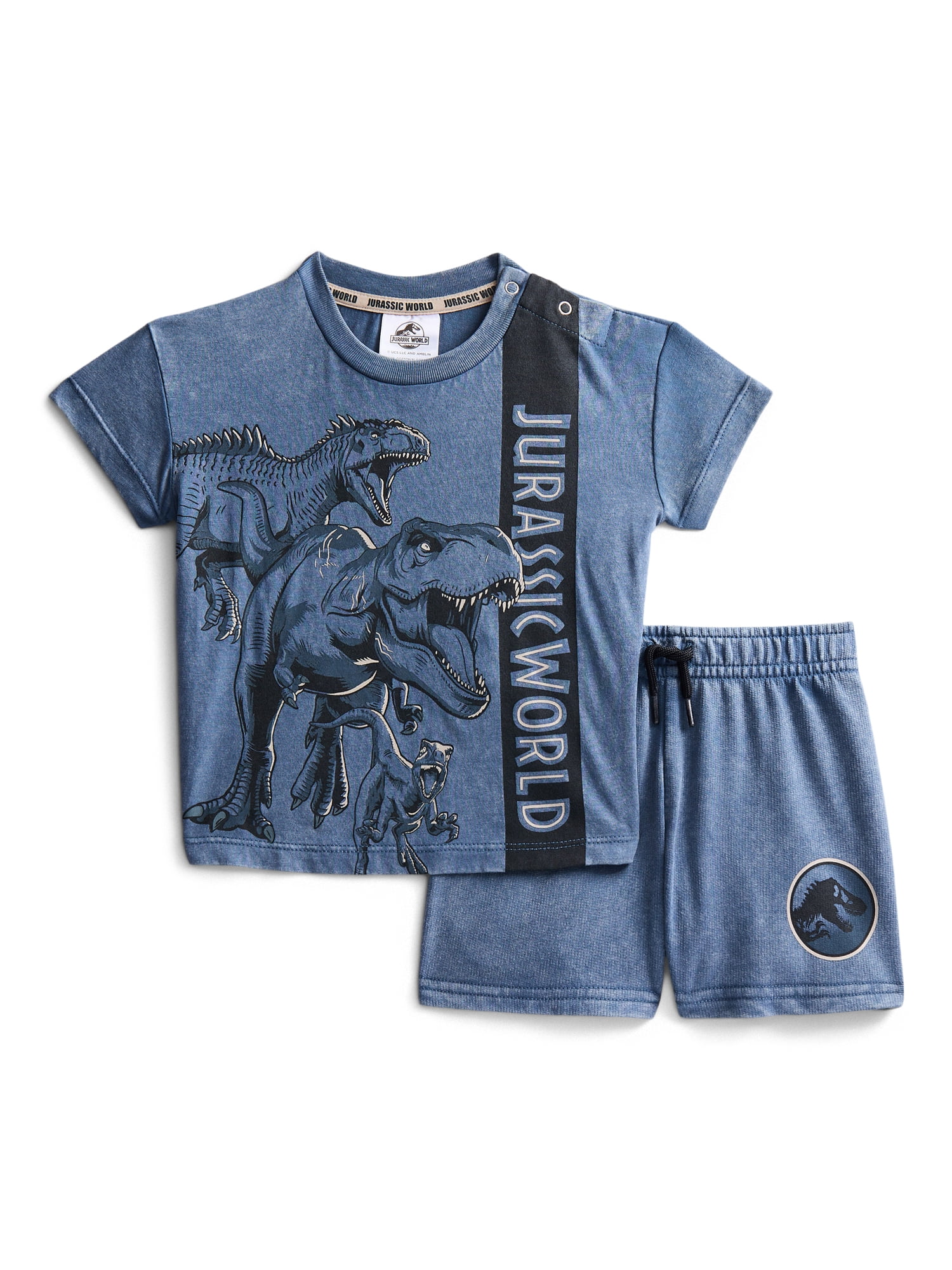 Jurassic World Baby and Toddler Boy Short Sleeve Graphic Tee and Matching Shorts Set, 2-Piece, Sizes 0/3M-5T