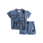 Jurassic World Baby and Toddler Boy Short Sleeve Graphic Tee and Matching Shorts Set, 2-Piece, Sizes 0/3M-5T