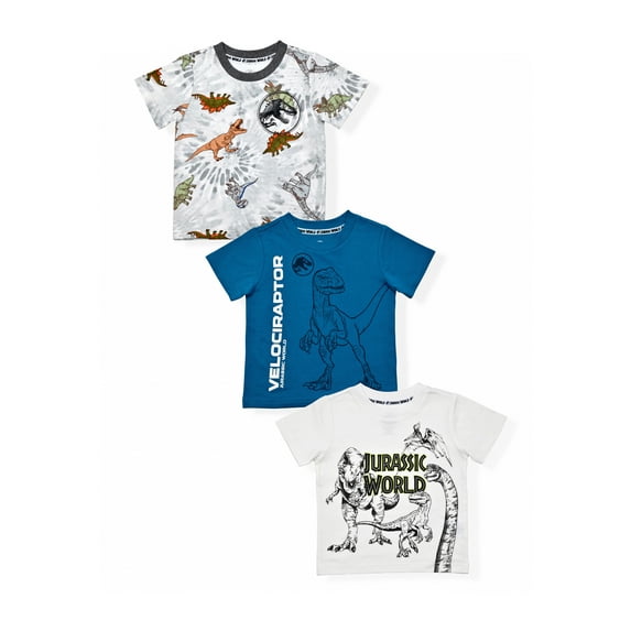 Jurassic World Baby and Toddler Boy Graphic T-Shirts, 3-Pack, Sizes 12M-5T