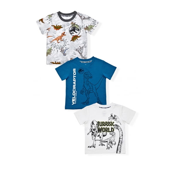 Jurassic World Baby and Toddler Boy Graphic T-Shirts, 3-Pack, Sizes 12M-5T
