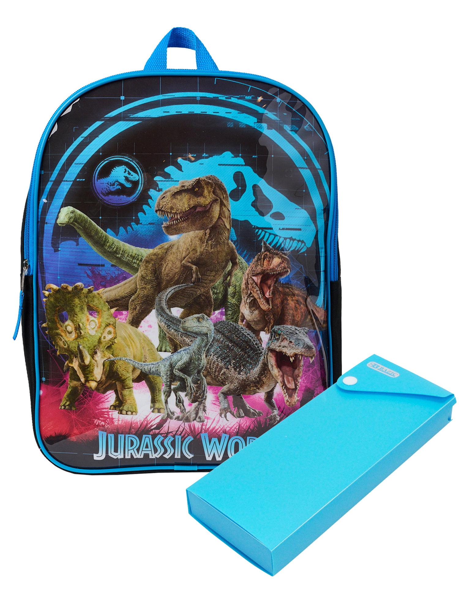 Jurassic World Backpack 15 T Rex Dinosaurs Boys w Sliding Pencil Case Set Walmart