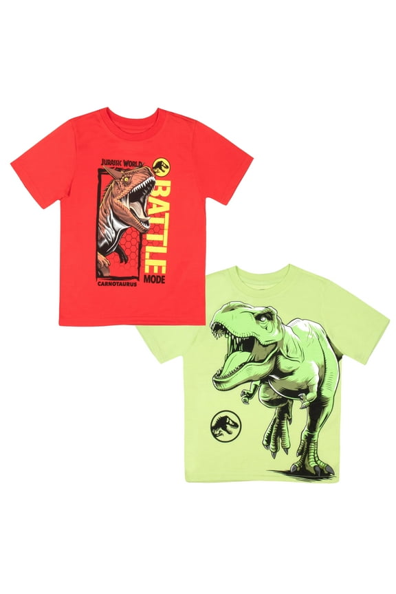 Battle Mode Boys and Girls 2-Pack Short Sleeve T-Shirt Bundle Set for Kids (Size 4-8)