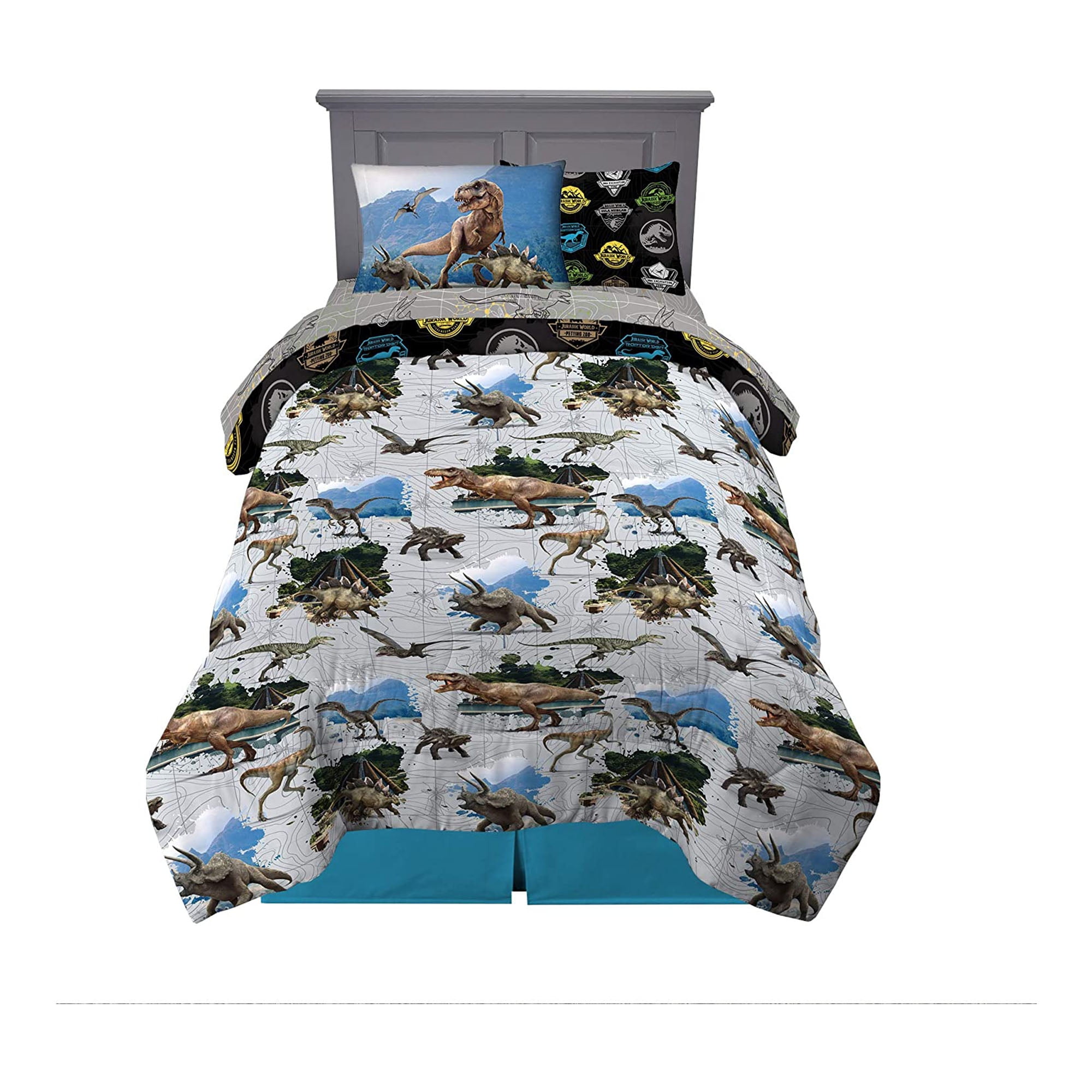 Jurassic World Bedding Sheet Set for Kids Multicolored 4 Pcs Bed
