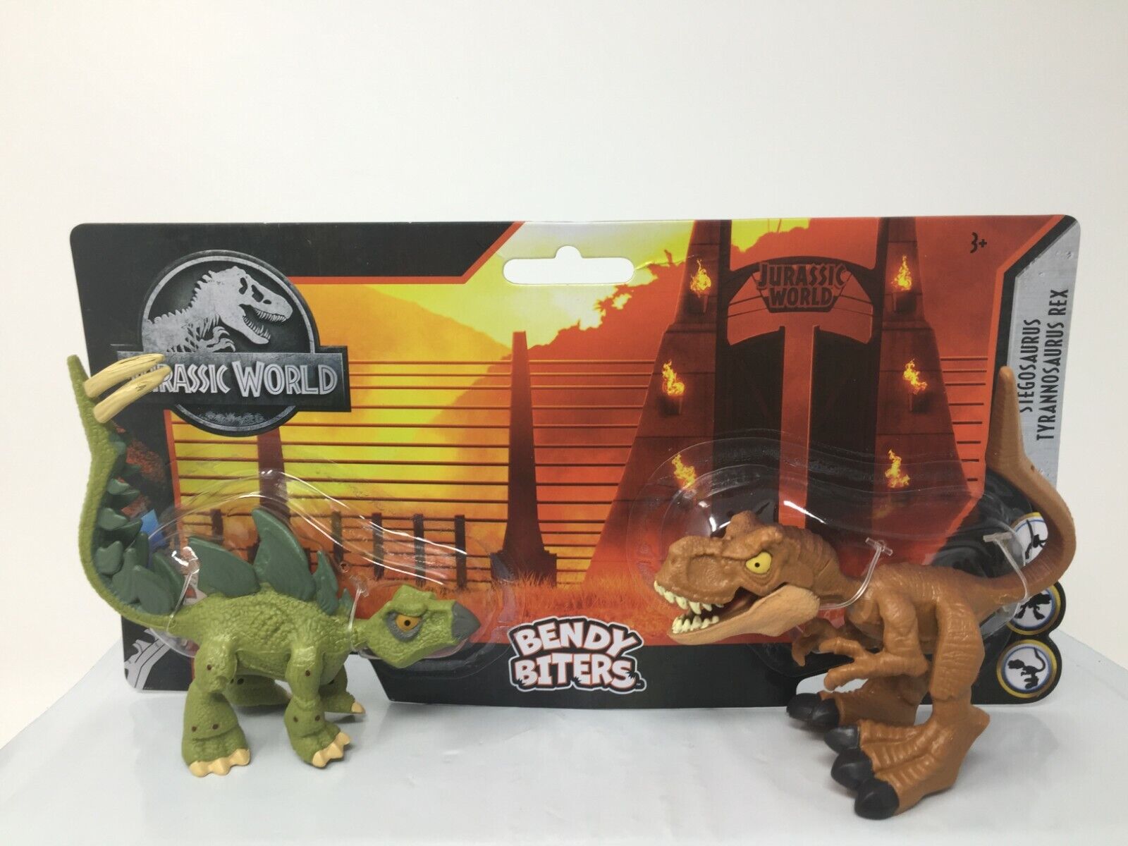 Jurassic World Bendy Biters Figures Dilophosaurus and Tyrannosaurus Rex ...