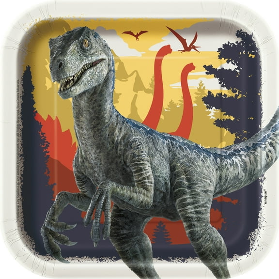 Jurassic World Birthday Paper Dessert Plates, 7in, 8ct