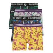 Jurassic World Boy's All Over Print Boxer Briefs Underwear, 4-Pack, XS-XL
