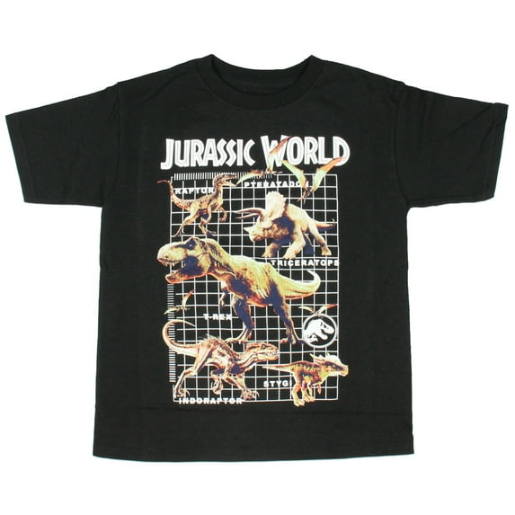 Jurassic World Boy's Multi-Dino Grid Kids T-Shirt