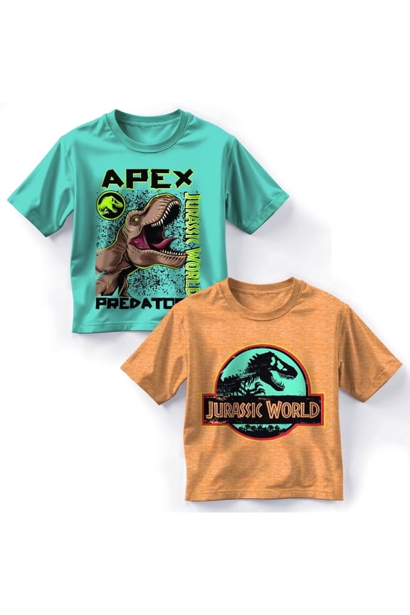 Boys 2-Pack Short Sleeve Crewneck Graphic T-Shirt Bundle, 2-Piece Set for Kids and Toddlers (Size 4-18)