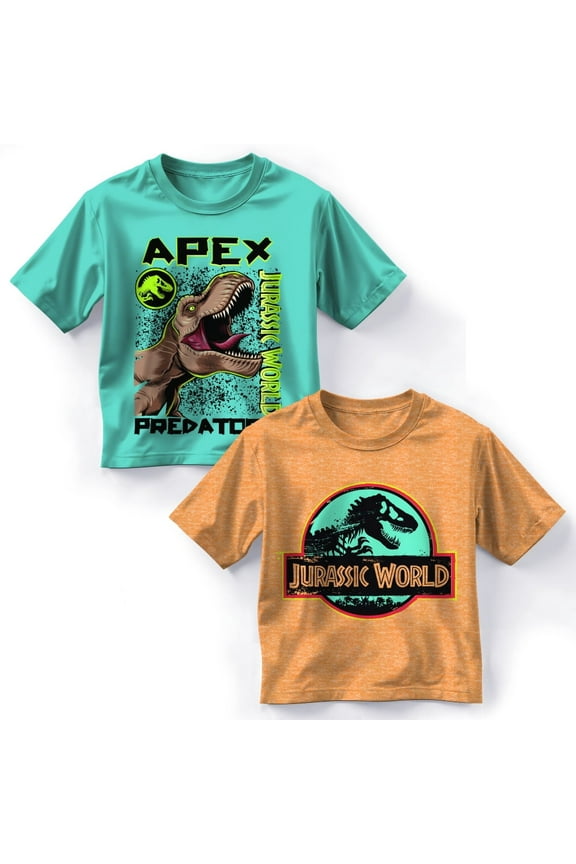 Boys 2-Pack Short Sleeve Crewneck Graphic T-Shirt Bundle, 2-Piece Set for Kids and Toddlers (Size 4-18)