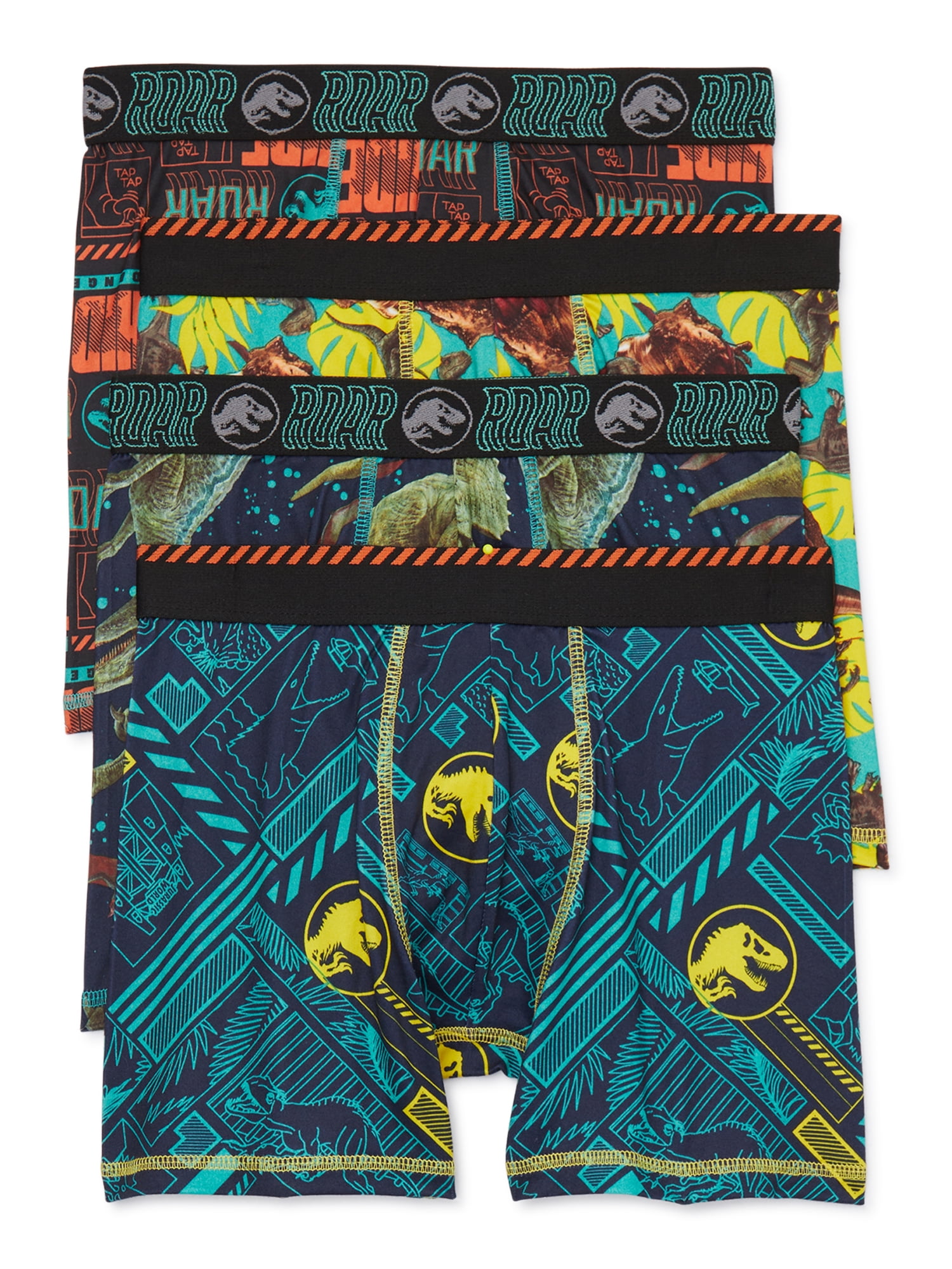 Jurassic World Boys Allover Print Boxer Briefs, 4-Pack, Sizes XS-XL