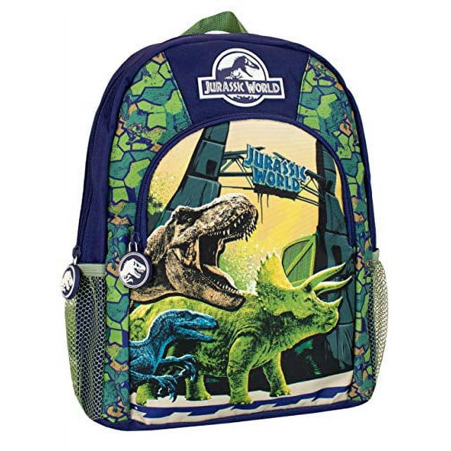 Jurassic World Boys Dinosaur Backpack with Raptor, TRex and