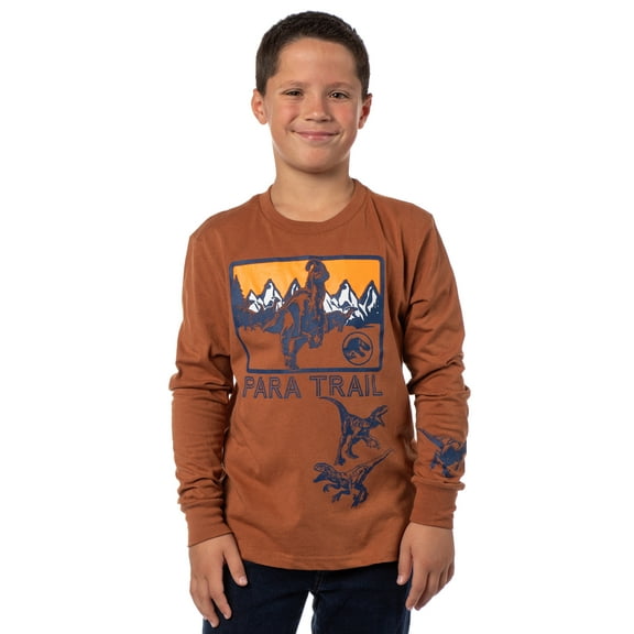 Jurassic World Boys' Dominion Para Trail Long Sleeve Graphic Print T-Shirt
