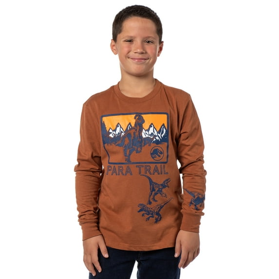 Jurassic World Boys' Dominion Para Trail Long Sleeve Graphic Print T-Shirt