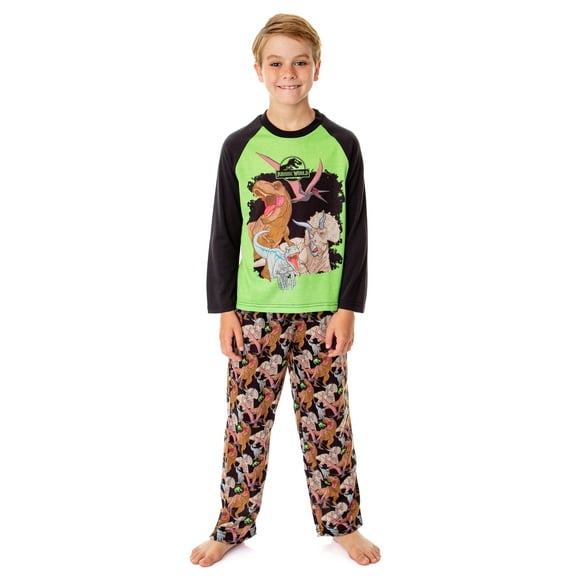 Jurassic World Boys' Movie Film Dinosaurs Roaming Park Logo Pajama Set