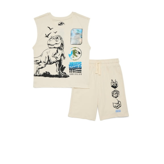 Beige/Jurassic World Oversized printed T-shirt for kids | H&M IN