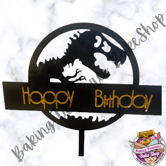 Jurassic World Cake Topper Black