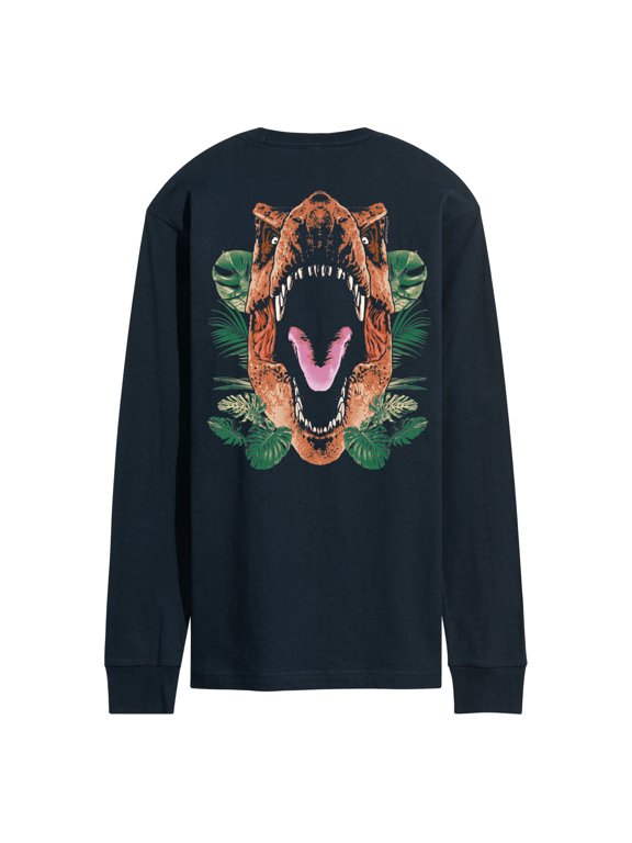 - Dino Face Men's Long Sleeve Graphic T-Shirt