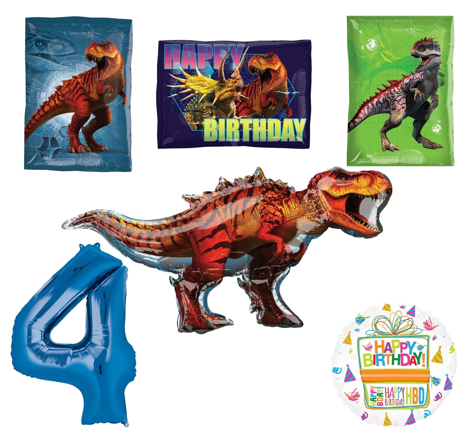 Jurassic World Dinosaur 4th Birthday Party Supplies and Balloon Decorations