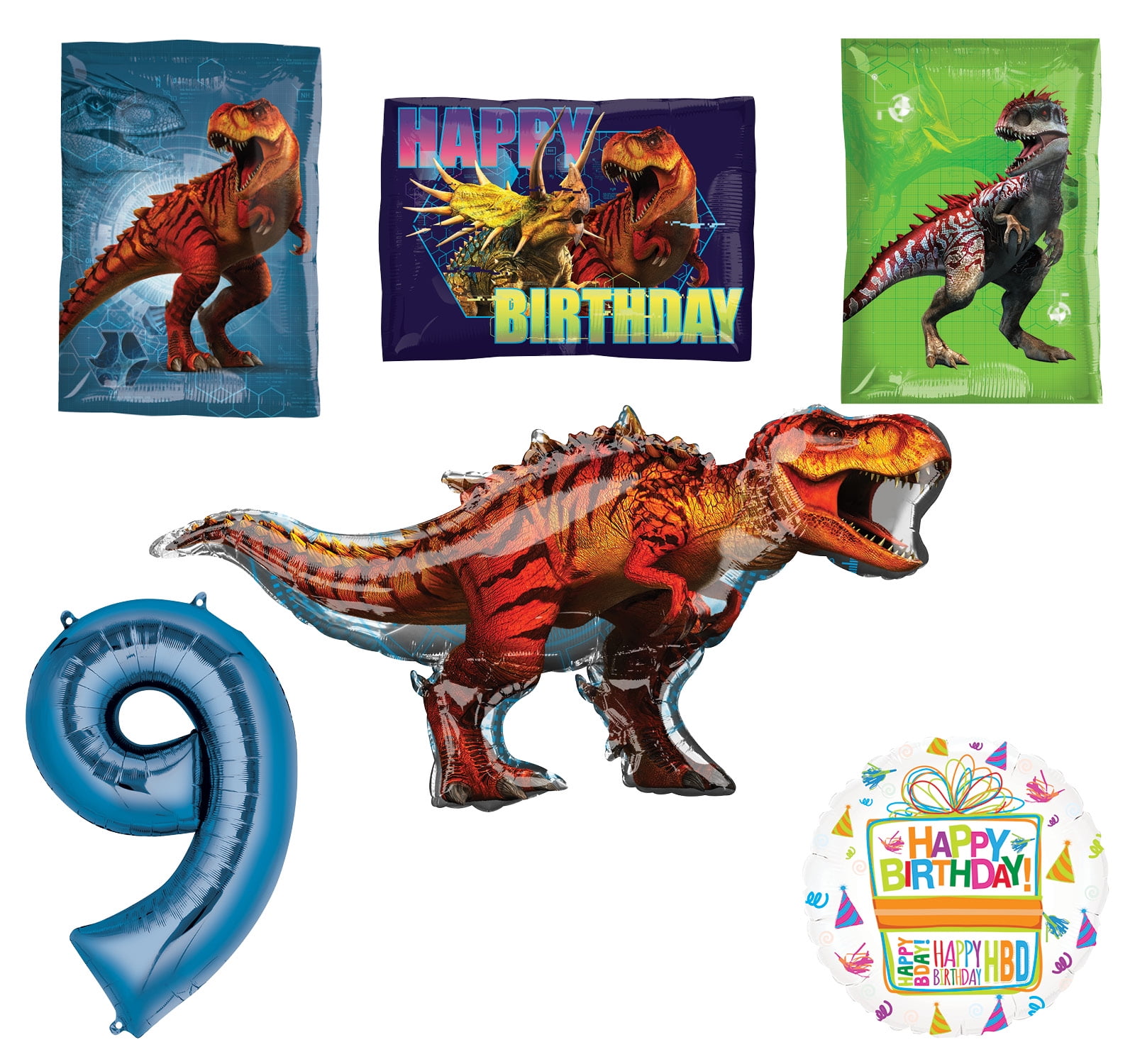 MAYFLOWER DISTRIBUTING Jurassic World Dinosaur 9th Birthday Party Supplies and Balloon Decorations
