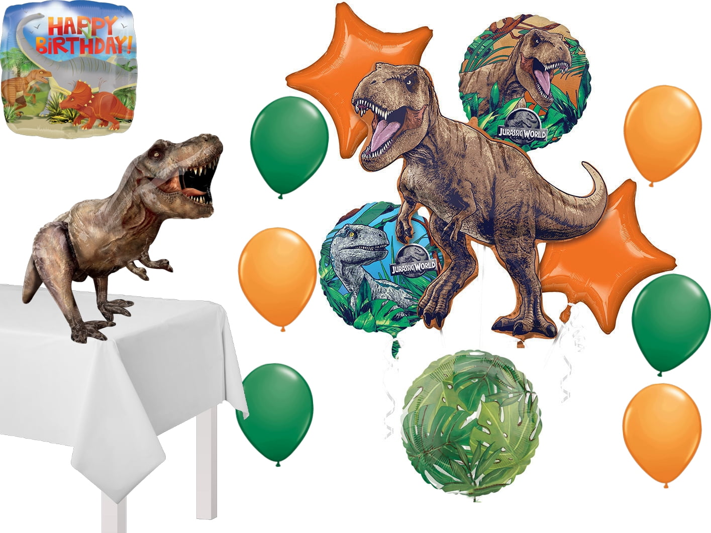 Jurassic World Dinosaur Birthday Party Supplies T-Rex Balloon Bouquet Decorations