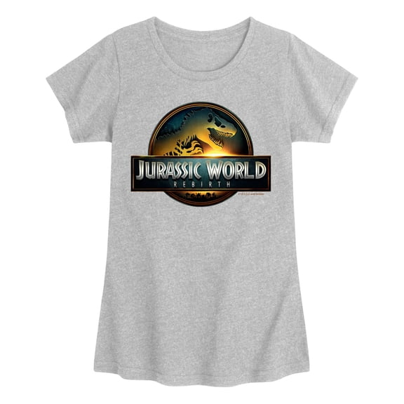 Jurassic World - Dinosaur Logo - Youth Girls Fitted Short Sleeve T-Shirt