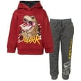 thumbnail image 1 of Jurassic World Dinosaur T-Rex Fleece Pullover Hoodie and Pants Outfit Set Toddler to Big Kid, 1 of 5