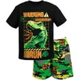thumbnail image 1 of Jurassic World Dinosaur T-Rex Toddler Boys T-Shirt and French Terry Shorts Outfit Set Toddler to Big Kid, 1 of 5