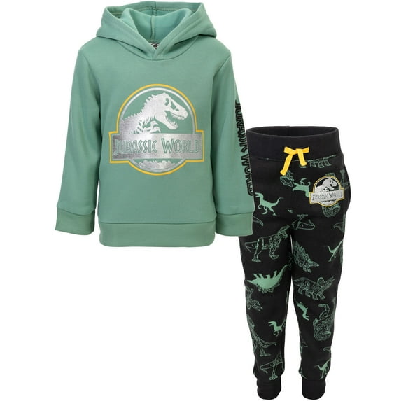 Jurassic World Dinosaur T-Rex Toddler Girls Fleece Pullover Hoodie and Jogger Pants Set Toddler to Big Kid