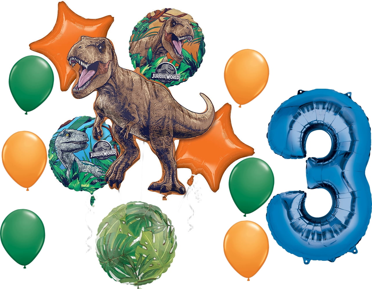 Jurassic World Dominion 3rd Birthday Party Supplies Dinosaur Balloon Bouquet Decorations