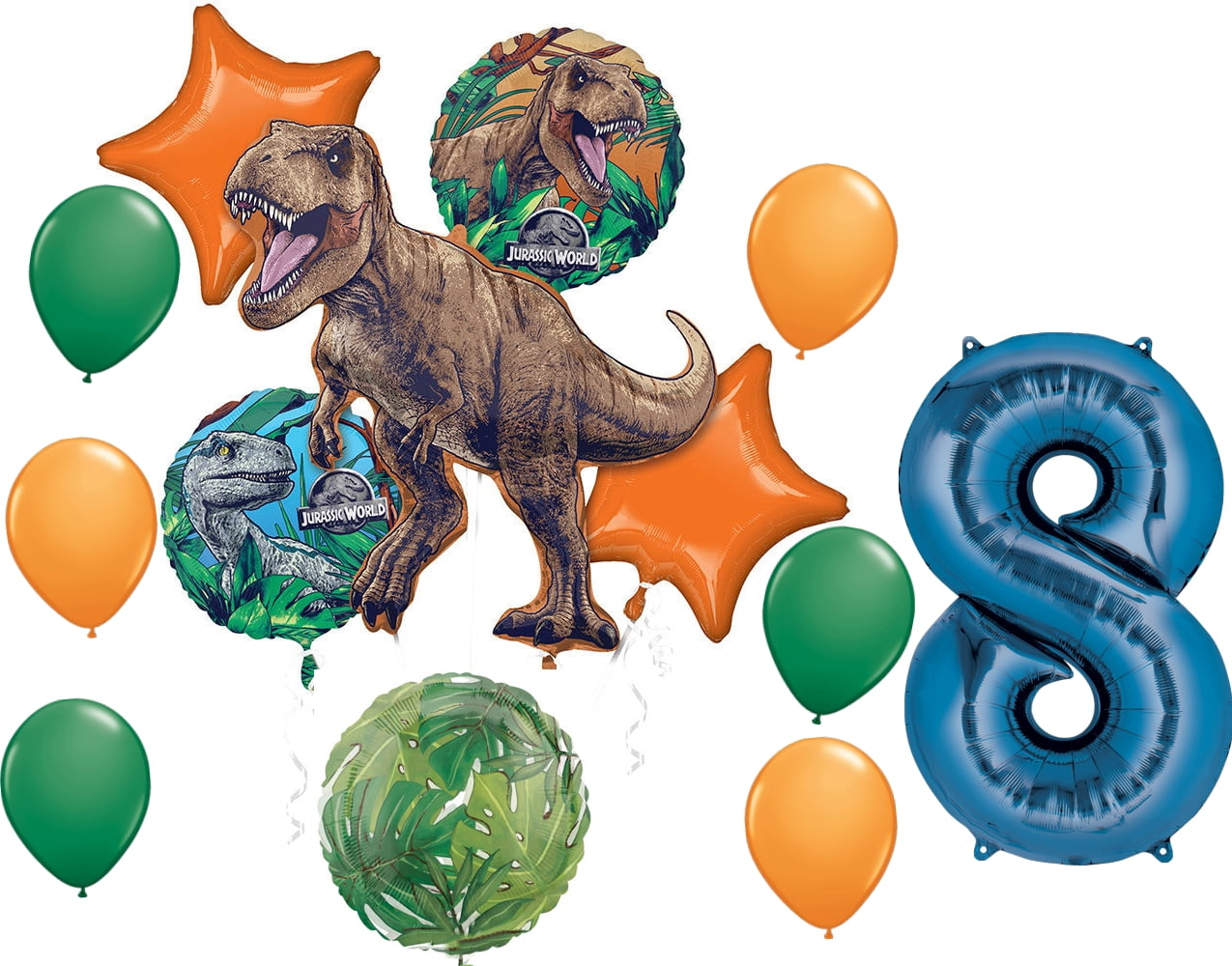 Jurassic World Dominion 8th Birthday Party Supplies Dinosaur Balloon Bouquet Decorations