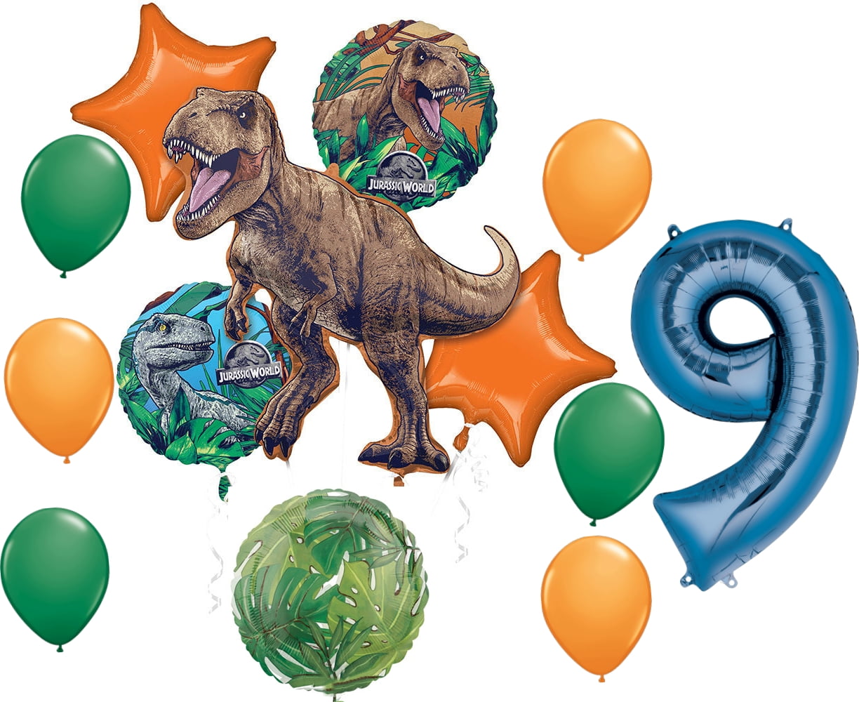 Jurassic World Dominion 9th Birthday Party Supplies Dinosaur Balloon Bouquet Decorations