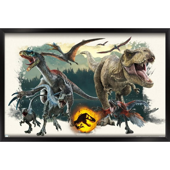 Jurassic World: Dominion - Aggression Wall Poster, 22.375" x 34" Framed