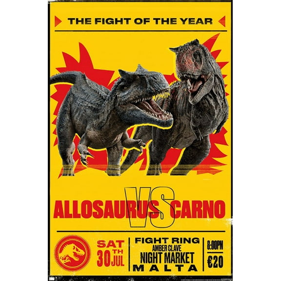 Jurassic World: Dominion - Allosaurus Vs Carno Wall Poster, 22.375" x 34"