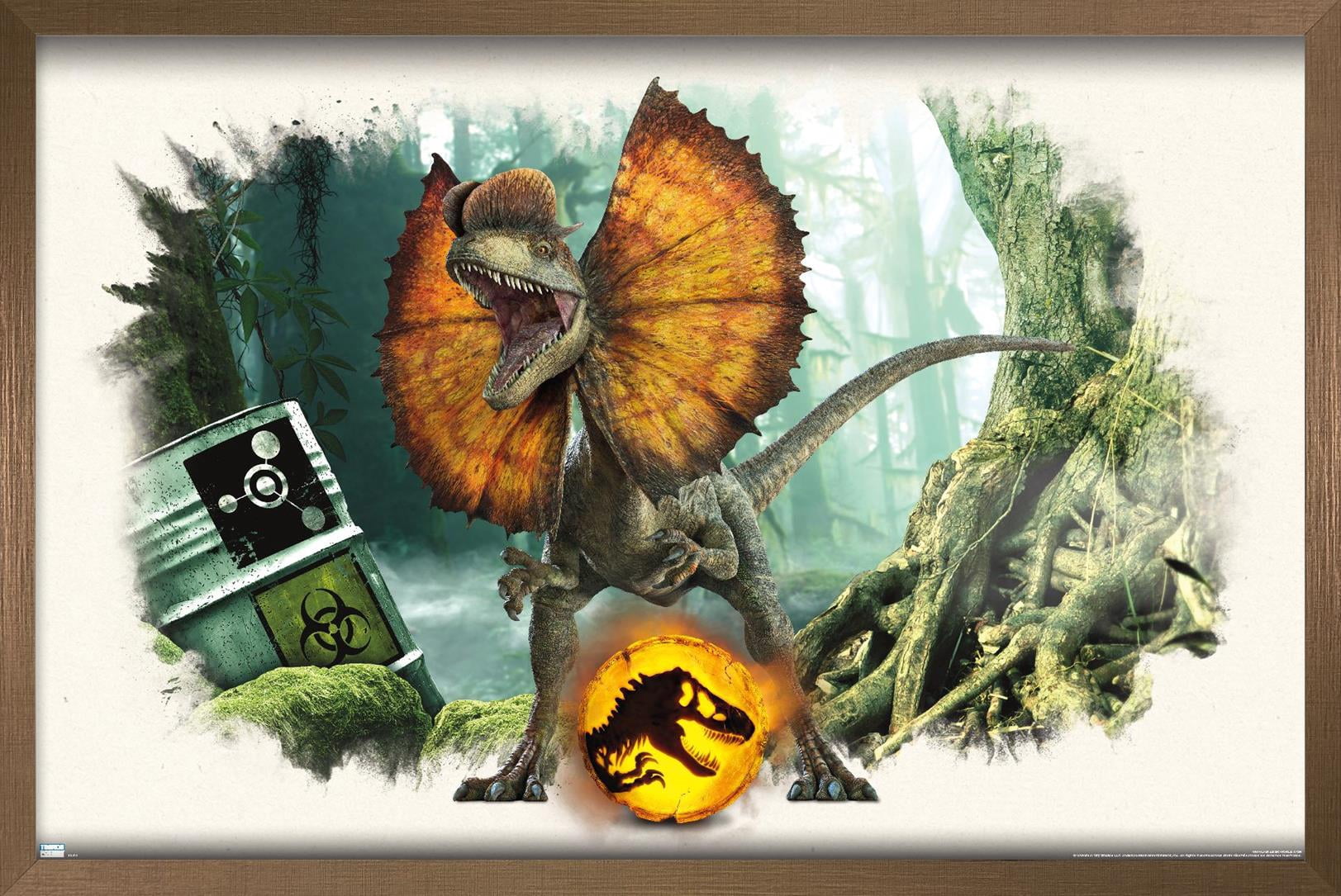 Jurassic World: Dominion - Dilophosaurus Focal Wall Poster, 14.725" x 22.375" Framed